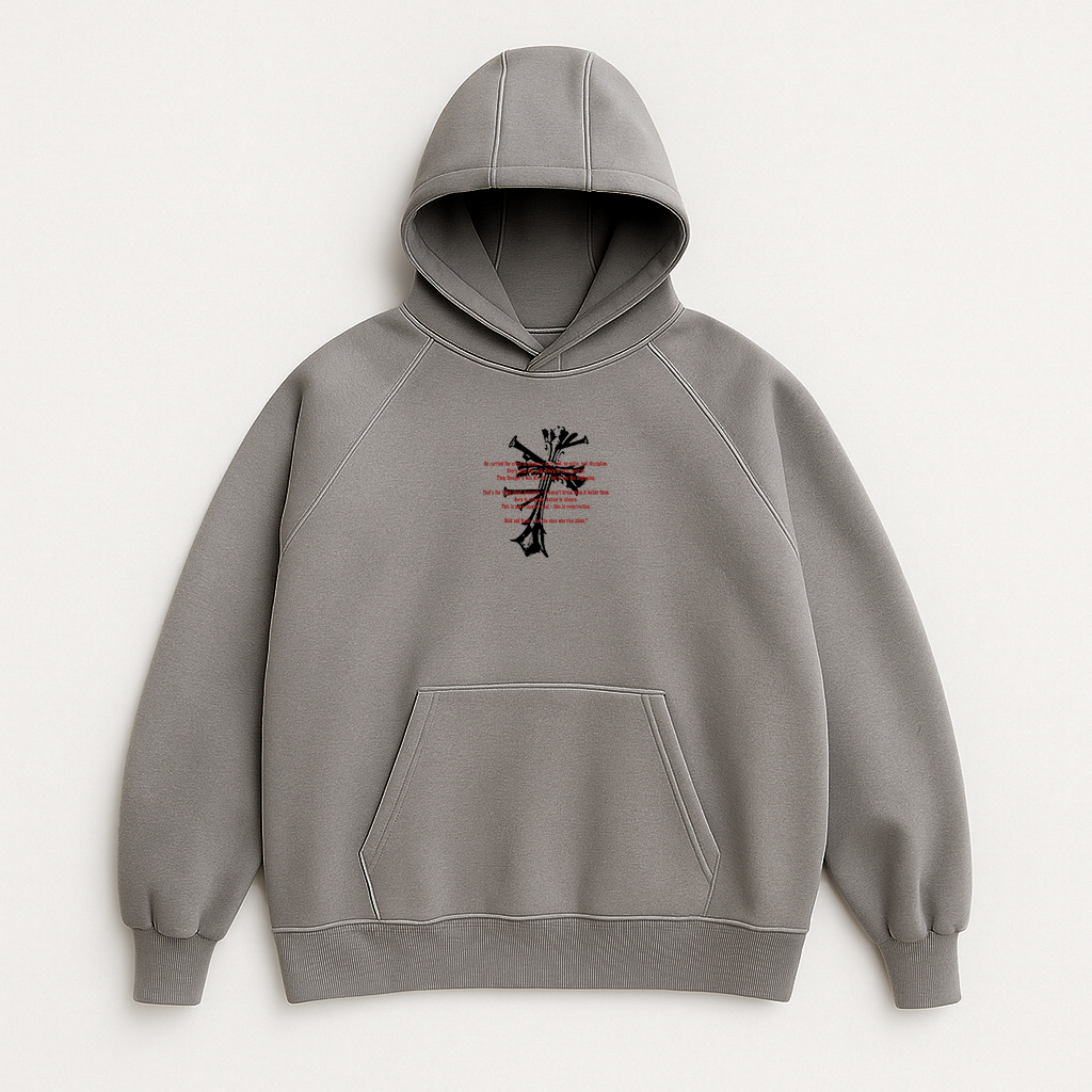 هودی سه نخ B&B طرح ANARCHY طوسی روشن